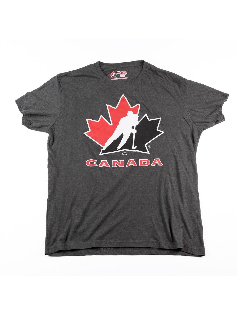 Team Canada Hockey T Shirt Sogo Sports Logo Graphic Gray Size XL